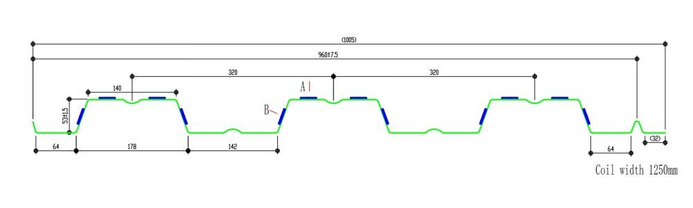 Deck Sheet Engineering Profile (YX53-320-960)